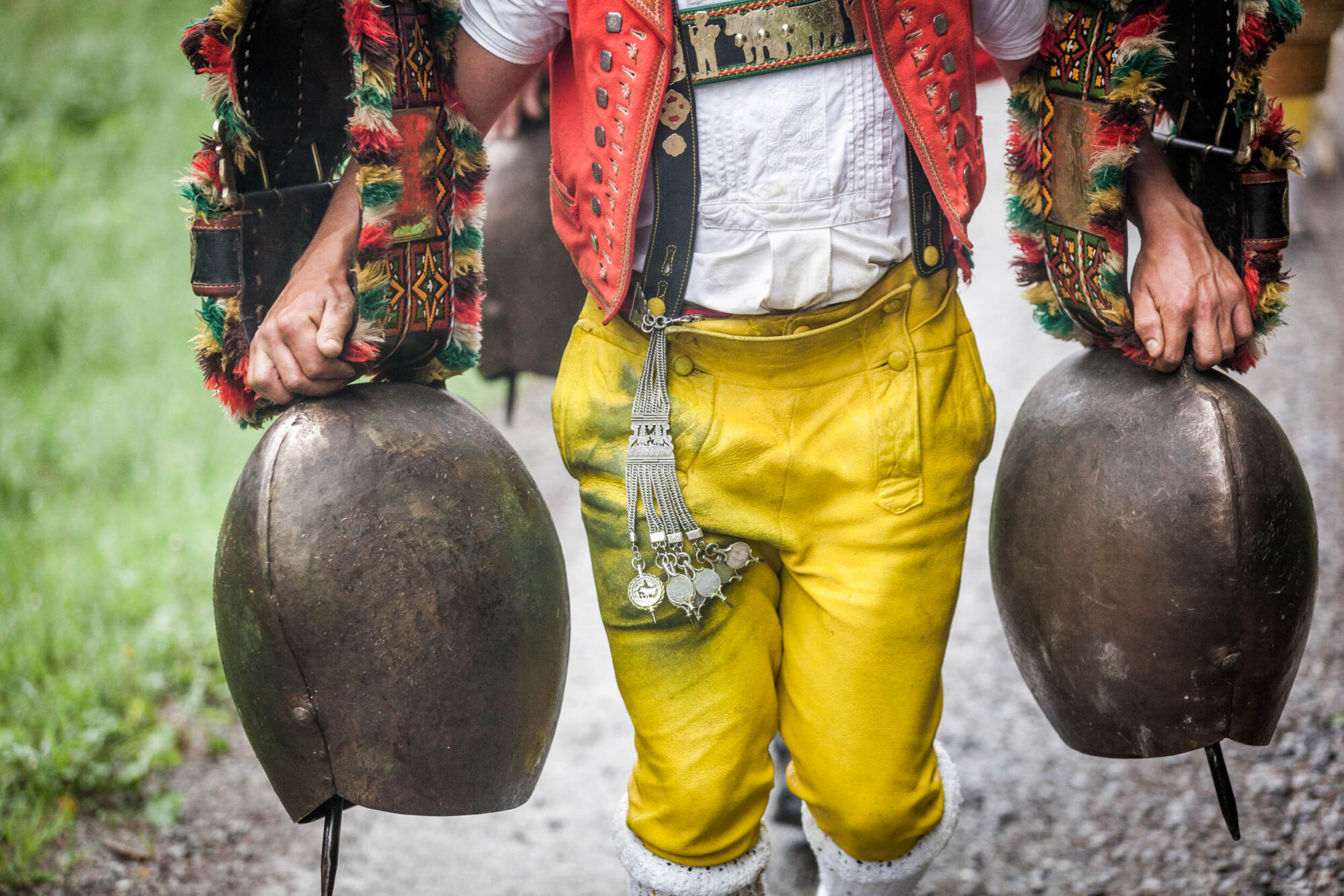 Lehmen; Potersalp, Appenzell, Schweiz, 22. Juni 2013 - Alpfahrt auf die Potersalp der Familie Reto Ruesch.