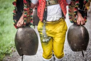 Lehmen; Potersalp, Appenzell, Schweiz, 22. Juni 2013 - Alpfahrt auf die Potersalp der Familie Reto Ruesch.