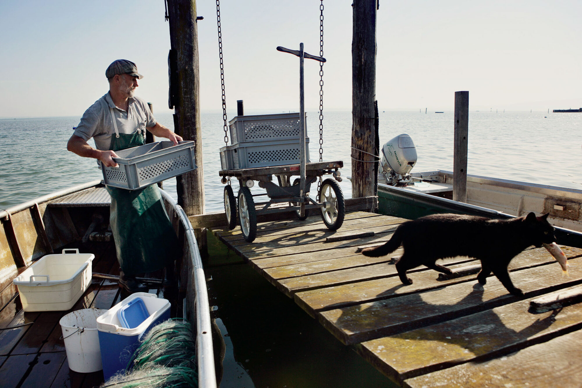 Steinach, St. Gallen, Schweiz, 16. Juli 2007 - Peter Klingenstein, Fischer auf dem Bodensee. Klingenstein ist Praesident des Schweizerischen Fischereiverbandes,

Photo by Daniel Ammann