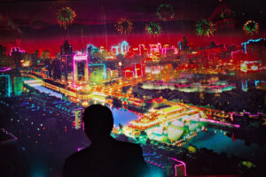 CHINA REPORTAGE IM MAERZ UND APRIL 2005

NACHTBILD MIT FEUERWERK EINER CHINESISCHEN METROPOLE. BILD AUS CHINA FUER EINE AUSSTELLUNG IN ST. GALLEN

PHOTO BY DANIEL AMMANN