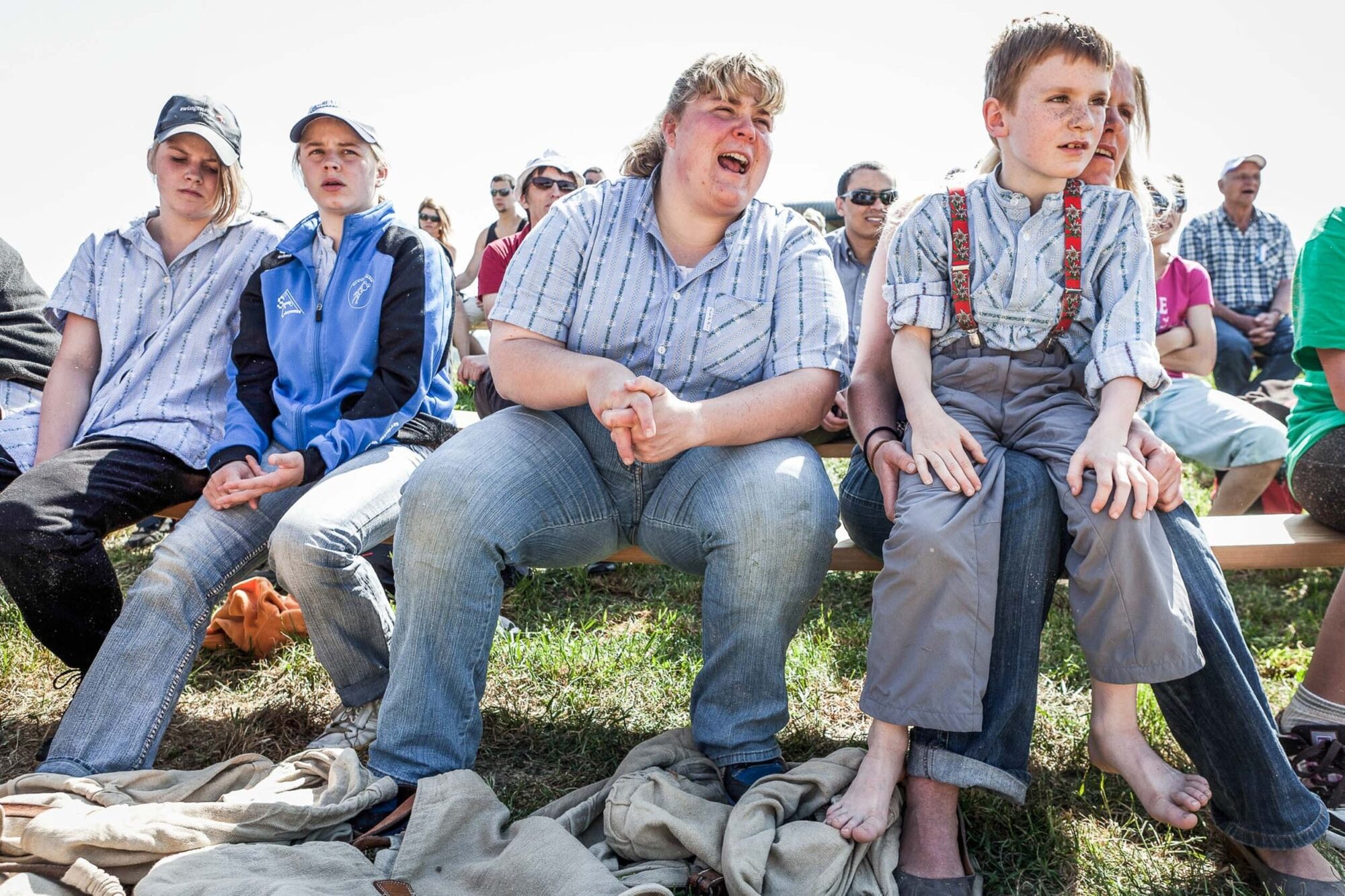 Oberbuehl, Huttwil, Bern, Schweiz, 8. Mai 2011 - Frauenschwingen in Oberbuehl.