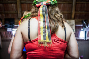 Oberbuehl, Huttwil, Bern, Schweiz, 8. Mai 2011 - Frauenschwingen in Oberbuehl.