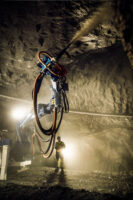 SCHWEIZ, SARGANS, MELS. 25. APRIL 2006 - BILD AUS DEM VERSUCHSTOLLEN HAGERBACH. COBRA LOGIC, SPRITZBETON ROBOTER DER FIRMA MEYCO.

FOTO BY DANIEL AMMANN