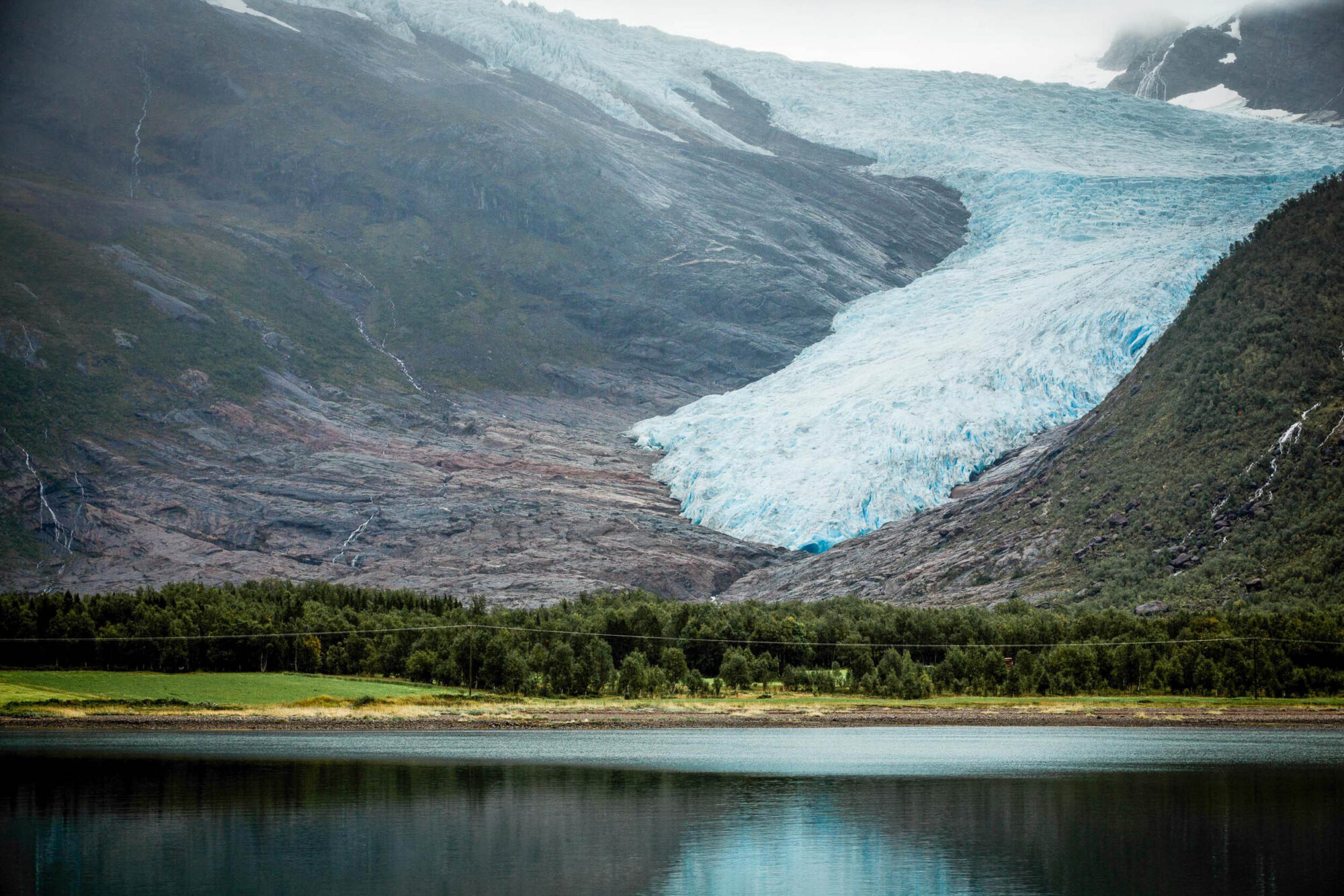 Trondheim, Norwegen, 29. August 2013 - Svartisen Gletscher, Reise mit der Midnatsol auf die Hurtigruten.