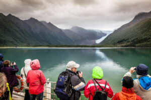 Trondheim, Norwegen, 29. August 2013 - Svartisen Gletscher, Reise mit der Midnatsol auf die Hurtigruten.