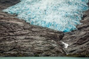 Trondheim, Norwegen, 29. August 2013 - Svartisen Gletscher, Reise mit der Midnatsol auf die Hurtigruten.