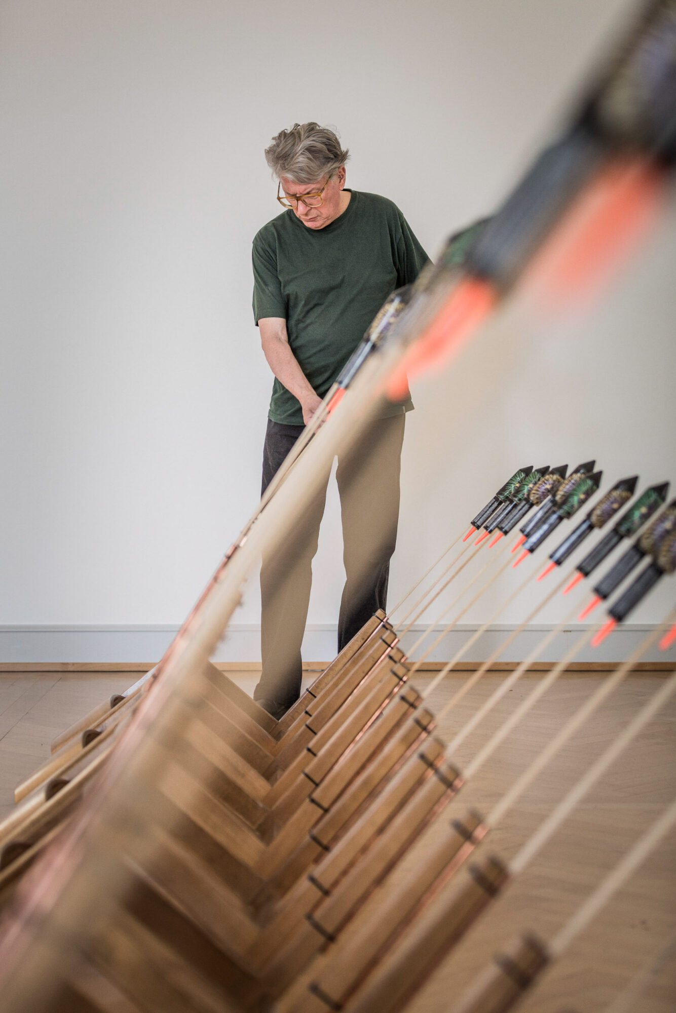 St. Gallen, Schweiz, 6. Juni 2014 - Roman Signer, Kuenstler in der Ausstellung des Kunstmuseum St. Gallen.