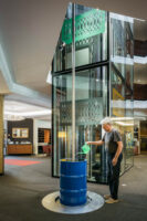 Appenzell, Schweiz, 11. August 2015 - Kunst von Roman Signer im oeffentlichen Raum.