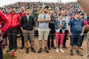 Schwaegalp, St. Gallen, Schweiz, 11. August 2019 - Schwaegalp Schwinget, Berg Kranzfest, Sport.