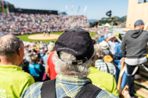 Schwaegalp, St. Gallen, Schweiz, 11. August 2019 - Schwaegalp Schwinget, Berg Kranzfest, Sport.