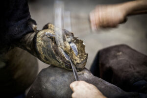 Heldswil, Frauenfeld, Thurgau, Schweiz, 6. August 2010 - Stefan Wehrli, Hufschmied.