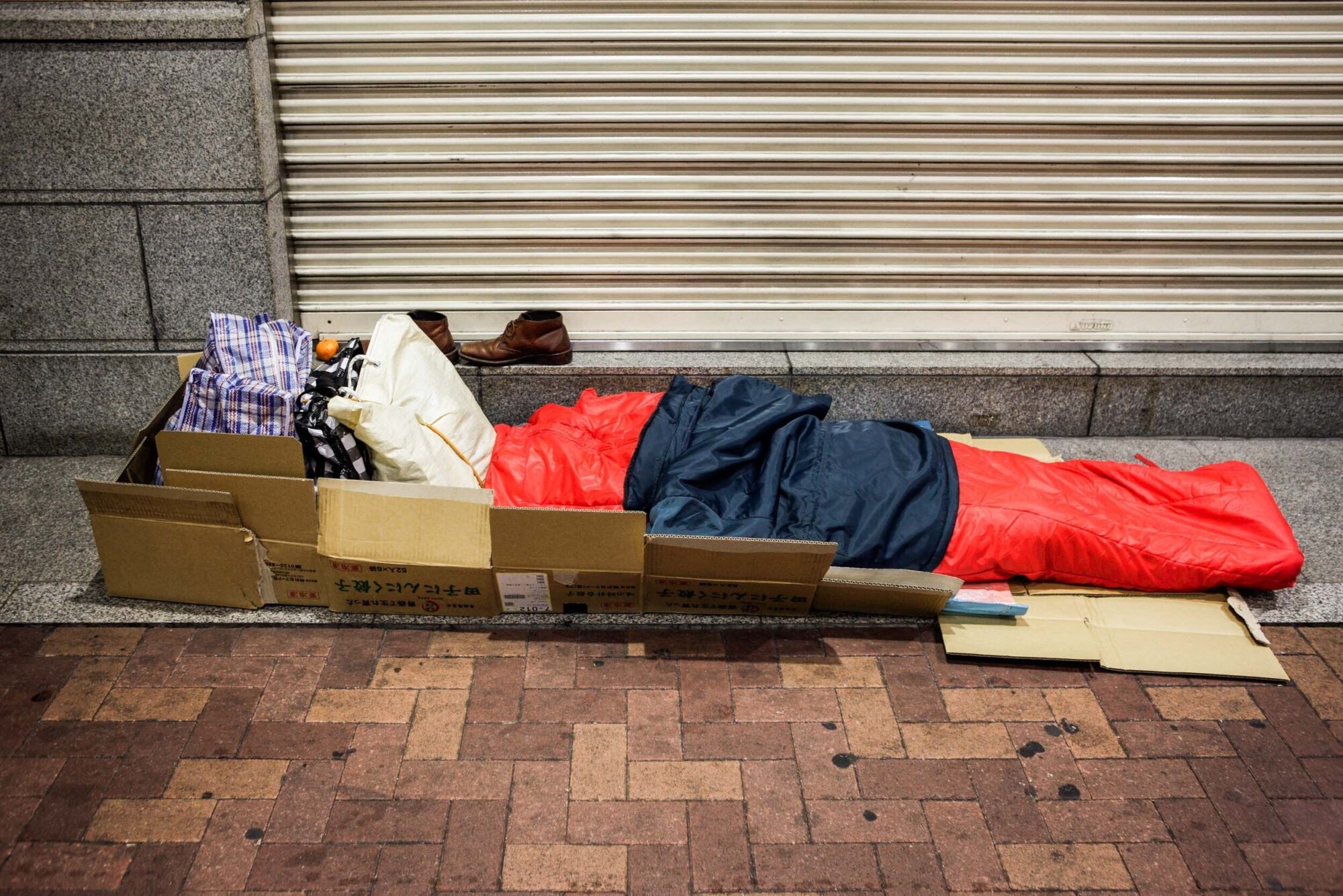 Tokio, Japan, 15. Februar 2009 - Tokio, Hauptstadt von Japan. Obdachlose, Penner.

Photo by Daniel Ammann