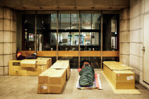 Tokio, Japan, 15. Februar 2009 - Tokio, Hauptstadt von Japan. Obdachlose, Penner.

Photo by Daniel Ammann